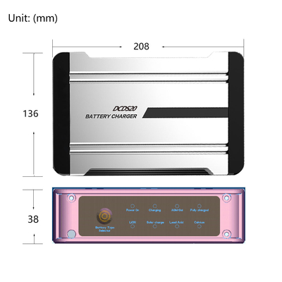 Asam Timbal AGM GEL Pengisi Daya Baterai Cerdas Input DC Dan Pengisi Daya Baterai RV Input Surya