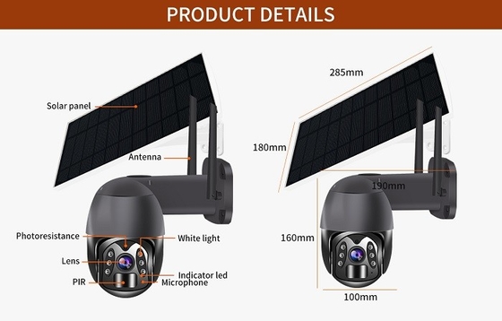 Mini 4G Smart Home Camera Kamera Keamanan Online Pengisian Daya Surya Dibangun Di Baterai Lithium