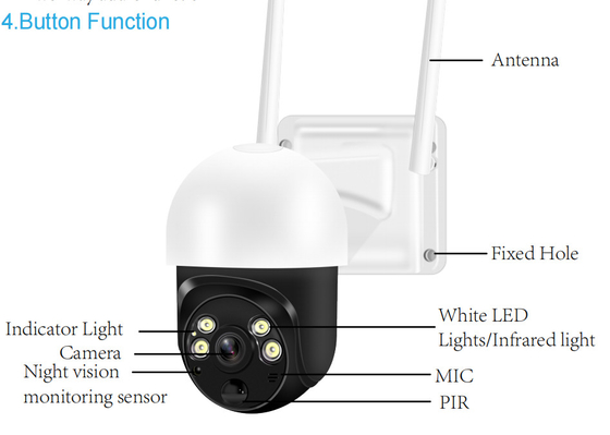 Tuya Wifi Baterai Surya Kamera Keamanan 4G PTZ Kamera Untuk Taman Rumah Indoor Outdoor