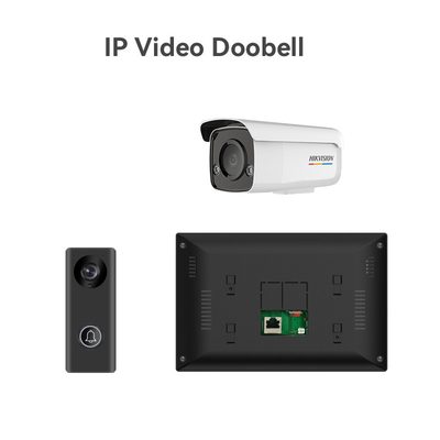 166° Sudut Tampilan Semua Hitam/Perak WIFI Video Doorbell 8 Bulan Berdiri oleh H.264 Format dikodekan