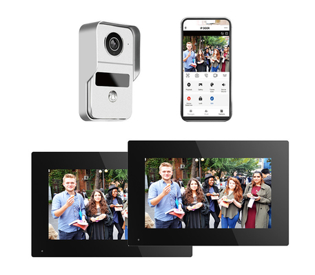 All Black WIFI Video Doorbell Dengan 166° Wide Visual Angle SD Card Recording dan Motion Detection