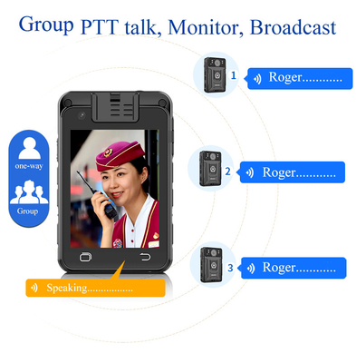 AI Pengakuan Wajah Polisi Kamera Tubuh 2 Way Talk Night Vision Sistem Android