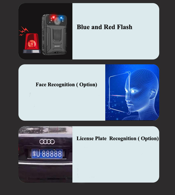 Kamera yang Dipakai Polisi Tubuh 1080P IR Night Vision 140 Derajat Dengan Kartu TF 64 GB
