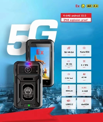 5G Body Worn Camera Smart Chip Front End AI Pengakuan Cerdas