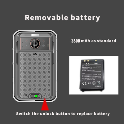 3.1 inci LCD 5G Body Worn Camera dengan 3500mAh Dual Battery EIS 4G 64GB RAM ROM