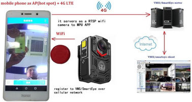 1080 P Night Vision Waterproof Body Camera Baterai 3600 Mah Dengan Layar 2 Inci