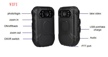 Kamera Perekaman Tunggal / Ganda yang Dipakai Polisi Sensor CMOS 5.0 MP 1080 P