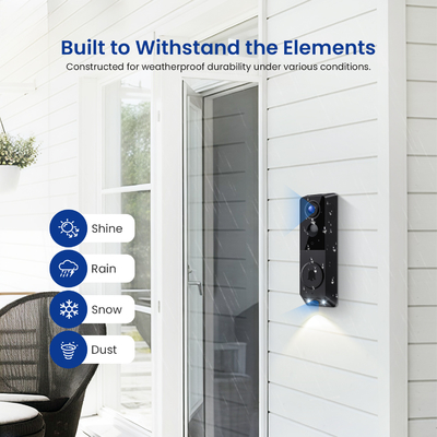 Mendukung IR Night Vision Dual Camera Doorbell dengan Komunikasi Audio Dua Cara dan AI Human Recognition Photosensitive