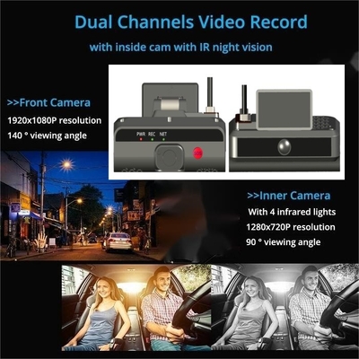 2K HD 4-kanal AI Dashcam Blackbox kendaraan DVR dengan ADAS DSM 4G SOS GPS