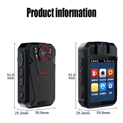 4G Wifi Bodycam Sistem Android 2.4 Inch Touch Screen ONVIF RSTP