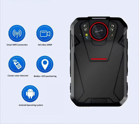 4G Wifi Bodycam Sistem Android 2.4 Inch Touch Screen ONVIF RSTP
