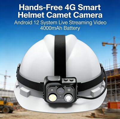 Kamera Helm Keselamatan dengan Lensa Tetap 1,9mm dan Lensa Sekunder Autofokus 8 Juta Piksel untuk Industri dan Konstruksi yang Serbaguna
