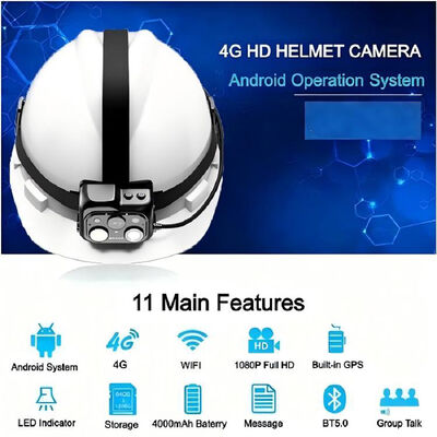 Kamera Helm Keselamatan Pintar 4G dengan Video Real-Time Ptt dengan Platform Cloud