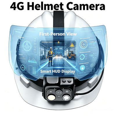 4G WiFi Onvif Rtsp Live Video Helm Kamera Lampu LED dengan Vms