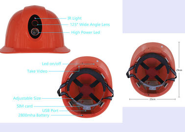 Kamera Helm Pengaman Hard Head Cap Dengan Senter Mendukung Audio Dua Arah 1080P Real Time