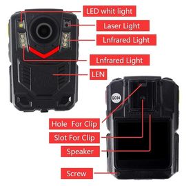 Kamera yang Dipakai Polisi 1296P Dengan Rekaman Foto Video Audio Layar 2 inci