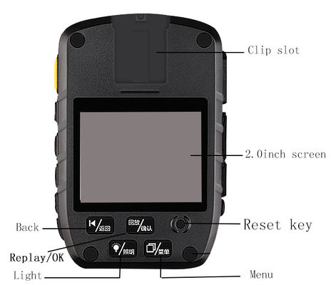 Kamera Mini 4K yang Dipakai Polisi Nirkabel Penegakan Hukum Kamera video 1080P Sensor CMOS 5.0 MP