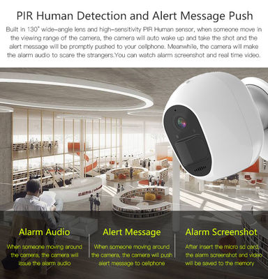 IP66 6400mah 4G Wifi Kamera Keamanan 1080P Sensor CMOS Tahan Air