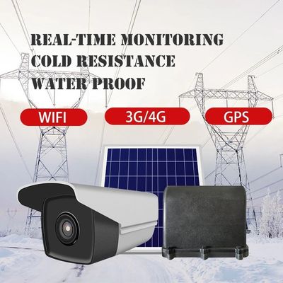 Grid Tower Solar Intelligent Monitoring Camera System 4G LTE 18000 mAH Umur panjang Bekerja