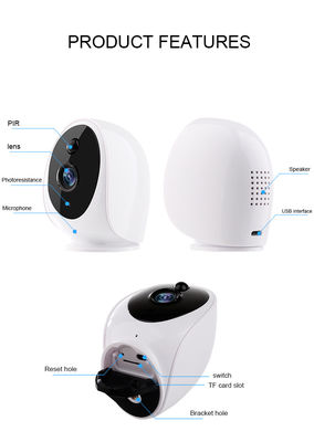Hi3518E SoC PIR Sensor 3IR LED Kamera Keamanan Wifi 3400mA
