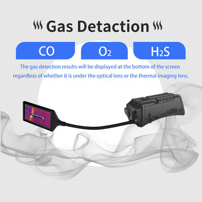 4G Smart Thermal Mengukur Helm Kamera Deteksi Multi-Gas Bluetooth4.0 Lampu Led GPS