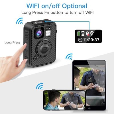 H.264 MP4 MPEG4 CMOS Kamera yang Dipakai Polisi Tahan Air IP67 0.91" LCD