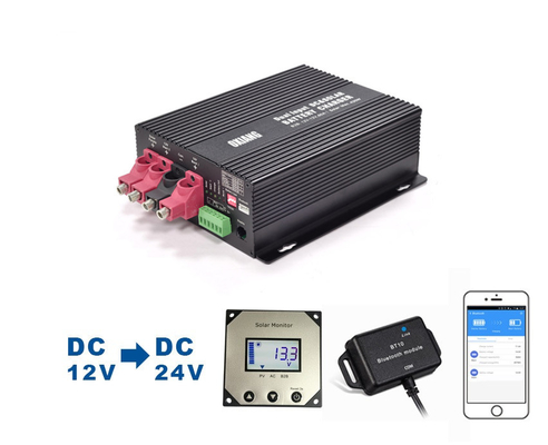 DC12V to DC24V Solar battery charger controller For RV Boat lithium gel battery