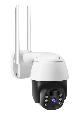 PAN TILT PTZ Kamera Keamanan Night Vision 1080P H264 H265 5W Solar
