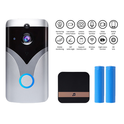 Tampilan Aktif Telepon Pintu Video Nirkabel 2.0 Mega Smart Wifi Bel Pintu Penyimpanan Cloud