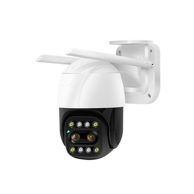 WIFI Kabel Kamera Keamanan Lensa Ganda 1080P 2.0MP HD AI Recognition Night Vision