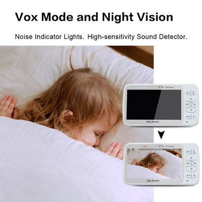 Remote 2.4 GHZ Wireless Baby Monitor 5 Inch 720P Color Display Mendukung Mode VOX