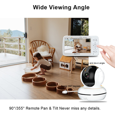 Remote 2.4 GHZ Wireless Baby Monitor 5 Inch 720P Color Display Mendukung Mode VOX