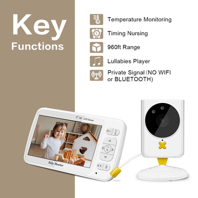 2 Way Talk Wireless Baby Monitor 2.4GHz ISM Band Mendukung Tampilan TV