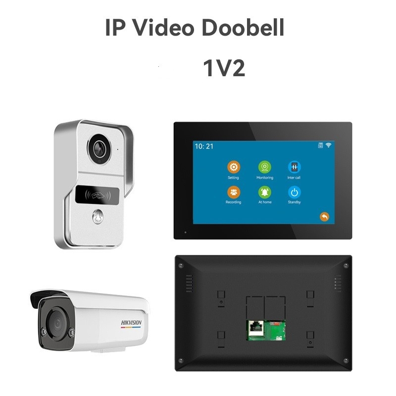 All Black WIFI Video Doorbell Dengan 166° Wide Visual Angle SD Card Recording dan Motion Detection
