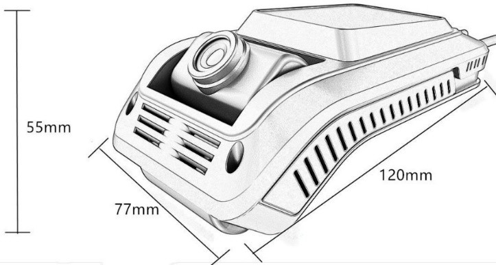 170° View Angle Dash Camera dengan fungsi pengenalan wajah pengemudi dan monitor parkir