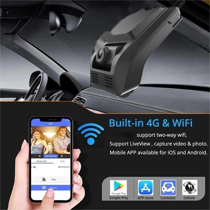 1080P 4G Dash Cam dengan ADAS DMS all-in-one Pemantauan Parkir untuk Manajemen armada