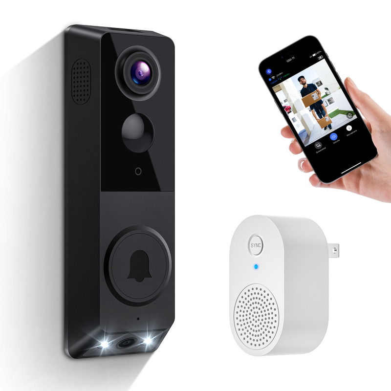 Mendukung IR Night Vision Dual Camera Doorbell dengan Komunikasi Audio Dua Cara dan AI Human Recognition Photosensitive