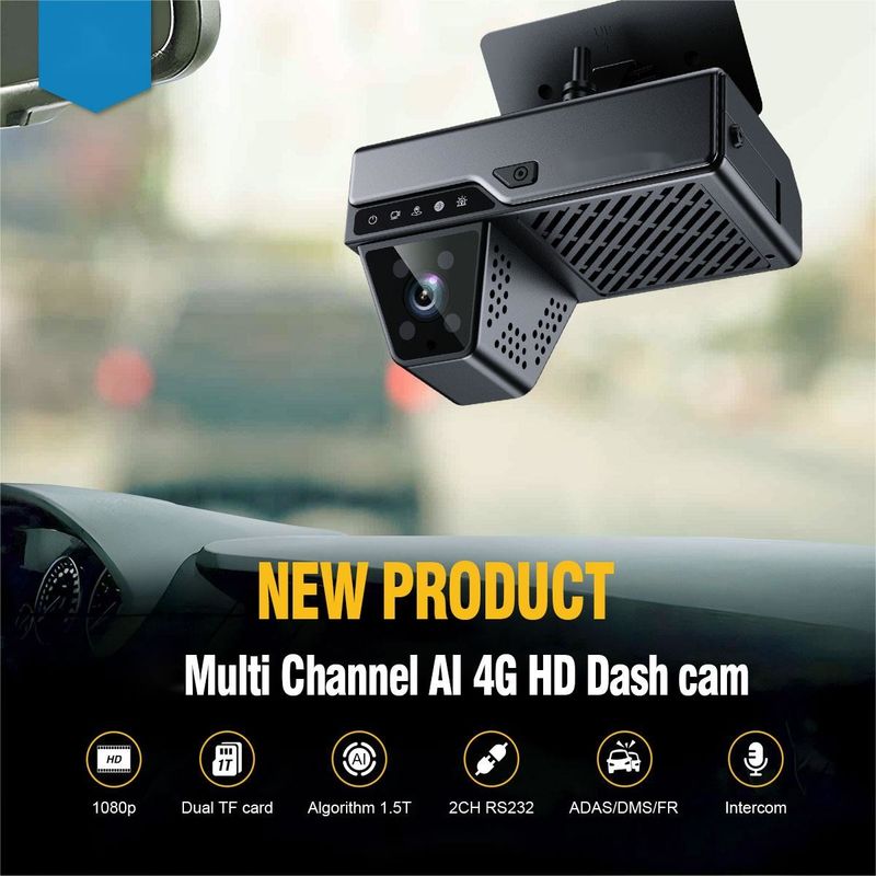 4G 3ch ADAS DSM Termasuk Cmsv6 Platform Software Dashcam