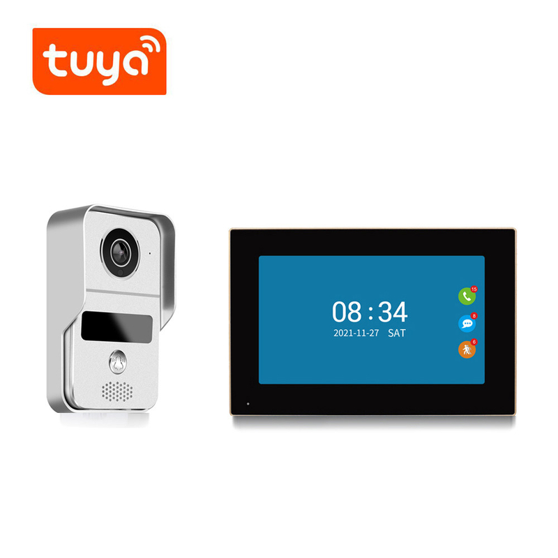 2.4 Ghz Nirkabel Wifi Video Door Phone Tuya App 10.1 Inch Touch Indoor Display