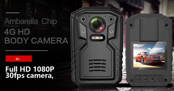 1080P Full HD 4G Body W orn Camera Tahan Air Dengan Kontrol Tampilan Waktu Nyata