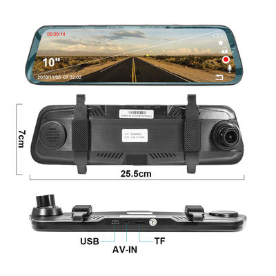 1080P 1O Inci Stream Media Dual Lens Kamera Video Mobil Dash