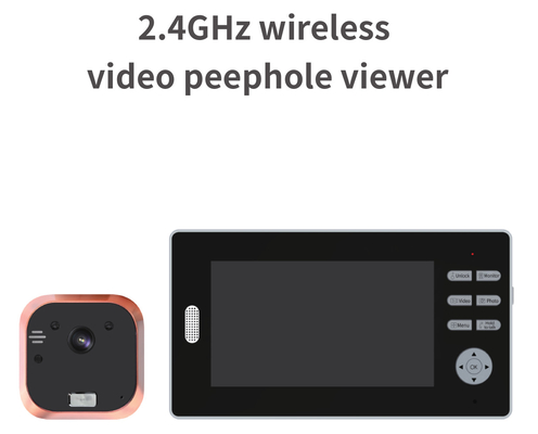 2.4GHz WIFI Video Bel Pintu 7 inci LCD Definisi Tinggi Lubang Video Bel Pintu