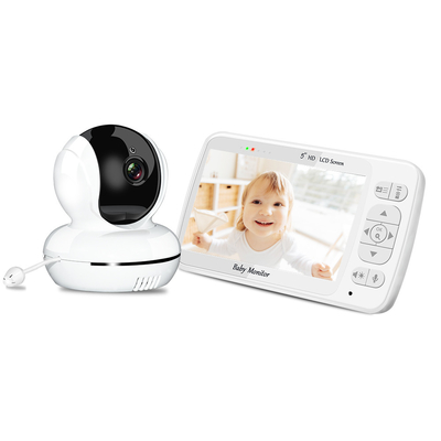 Remote 2.4 GHZ Wireless Baby Monitor 5 Inch 720P Color Display Mendukung Mode VOX